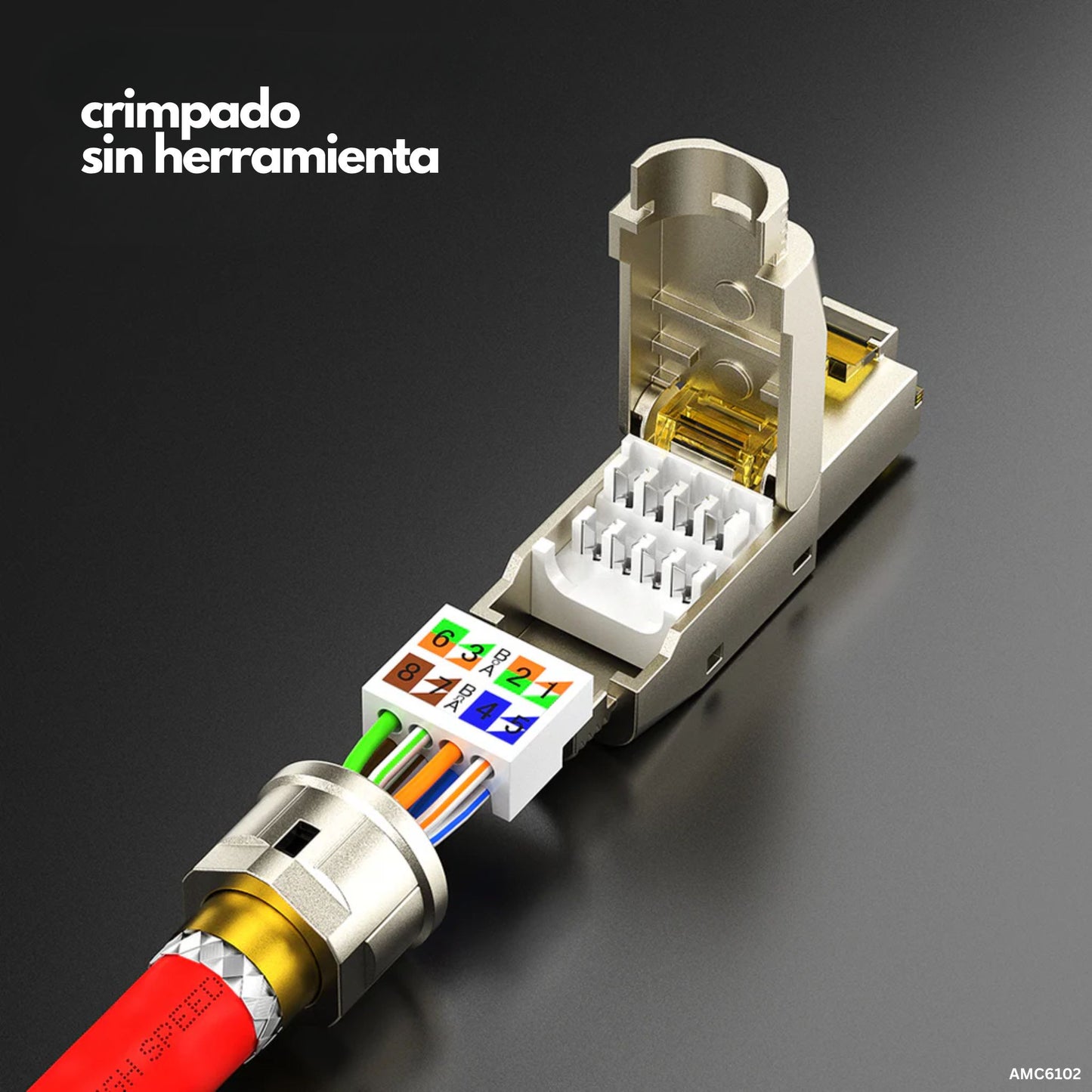 Conector RJ45 Cat6 blindado  AMPCOM AMC6102