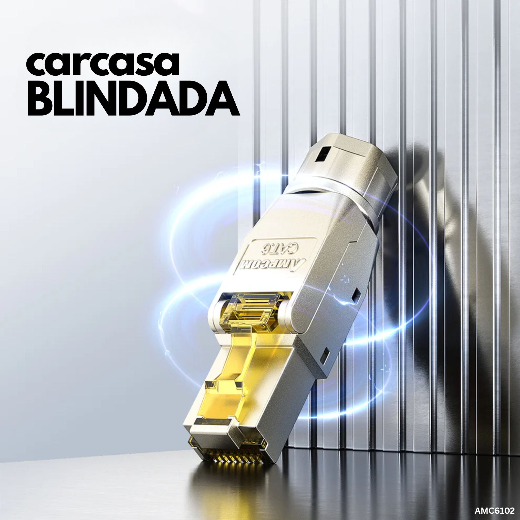 Conector RJ45 Cat6 blindado sin herramientas AMPCOM AMC6102