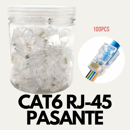 Conector RJ45 pasante CAT6 100 unidades – EZRJ45-U6-U - LA CASA DEL TELEFONO