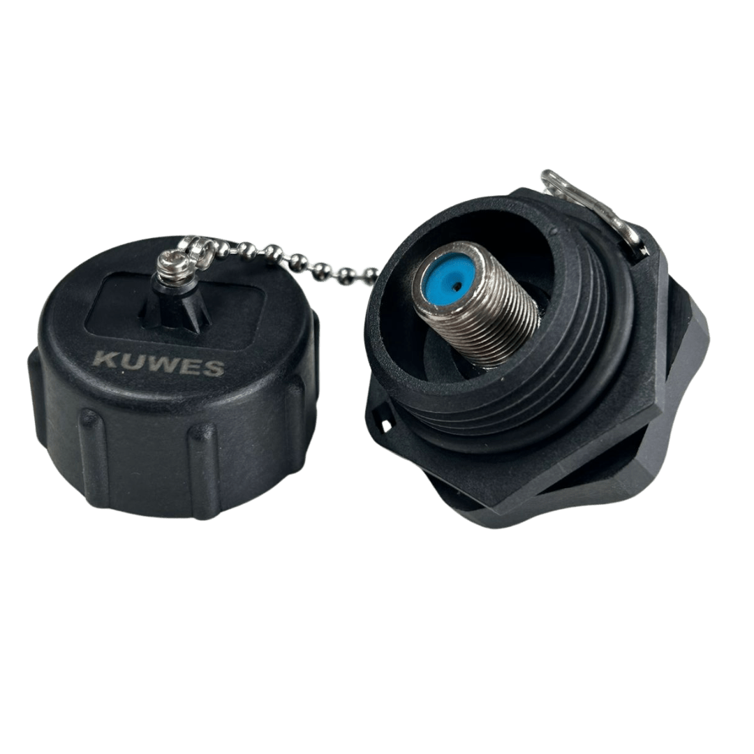 Conector unión F industrial waterproof IP68 Kuwes KSNT-WP-F-F - LA CASA DEL TELEFONO