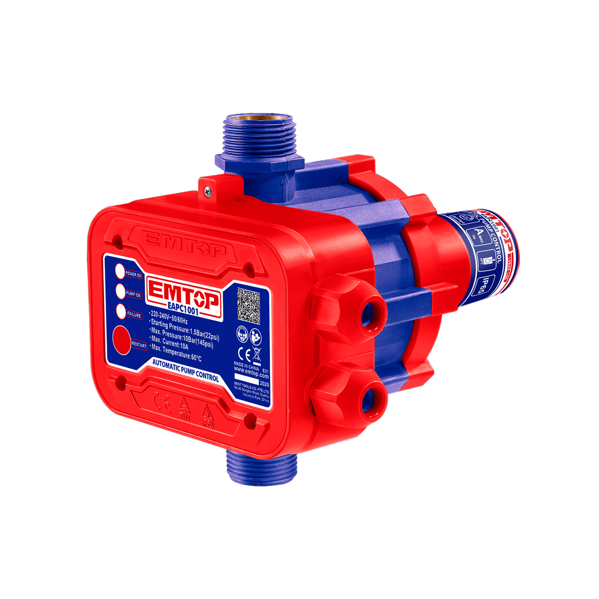 Control automático para bomba de agua periférica 110VAC IP65 Emtop ULAPC1001 - LA CASA DEL TELEFONO