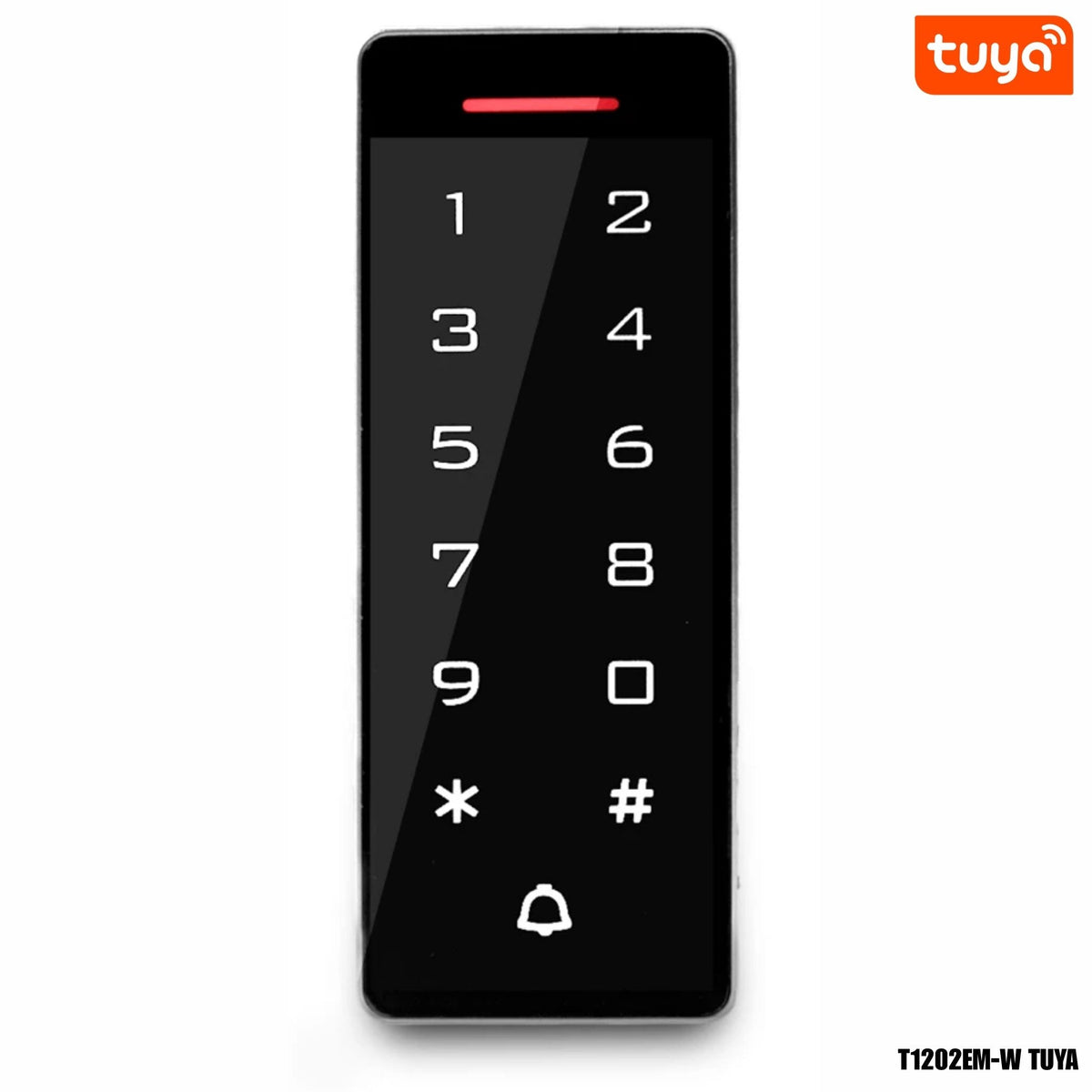 Control de acceso inteligente con teclado y lector de tarjetas EM Mifare Tuya – T1202EM-W - LA CASA DEL TELEFONO