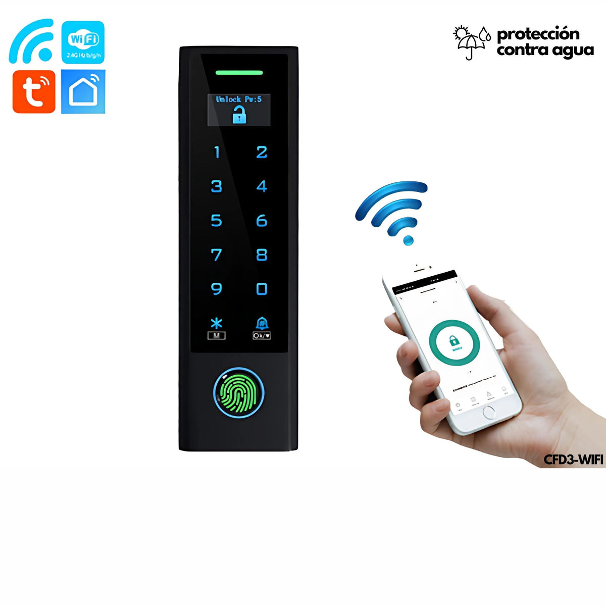Control de Acceso WiFi Tuya Huella+Tarjeta Secukey CFD3-WIFI - LA CASA DEL TELEFONO