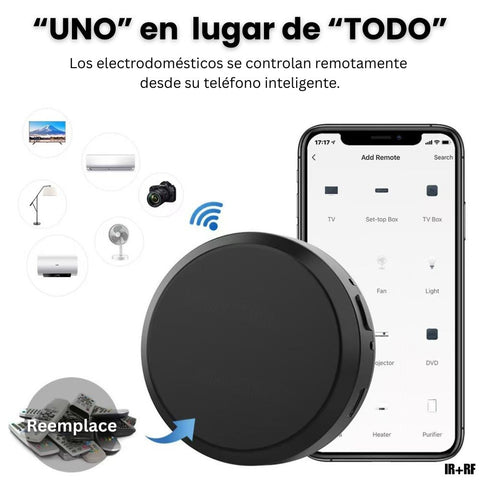 Control remoto inteligente WiFi IR + RF con Tuya – Controla aire acondicionado, TV y electrodomésticos