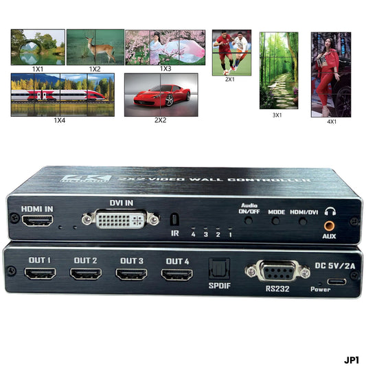 Controlador video wall JP1 2x2 4K HDMI 8 modos union audio 5.1 Panama 