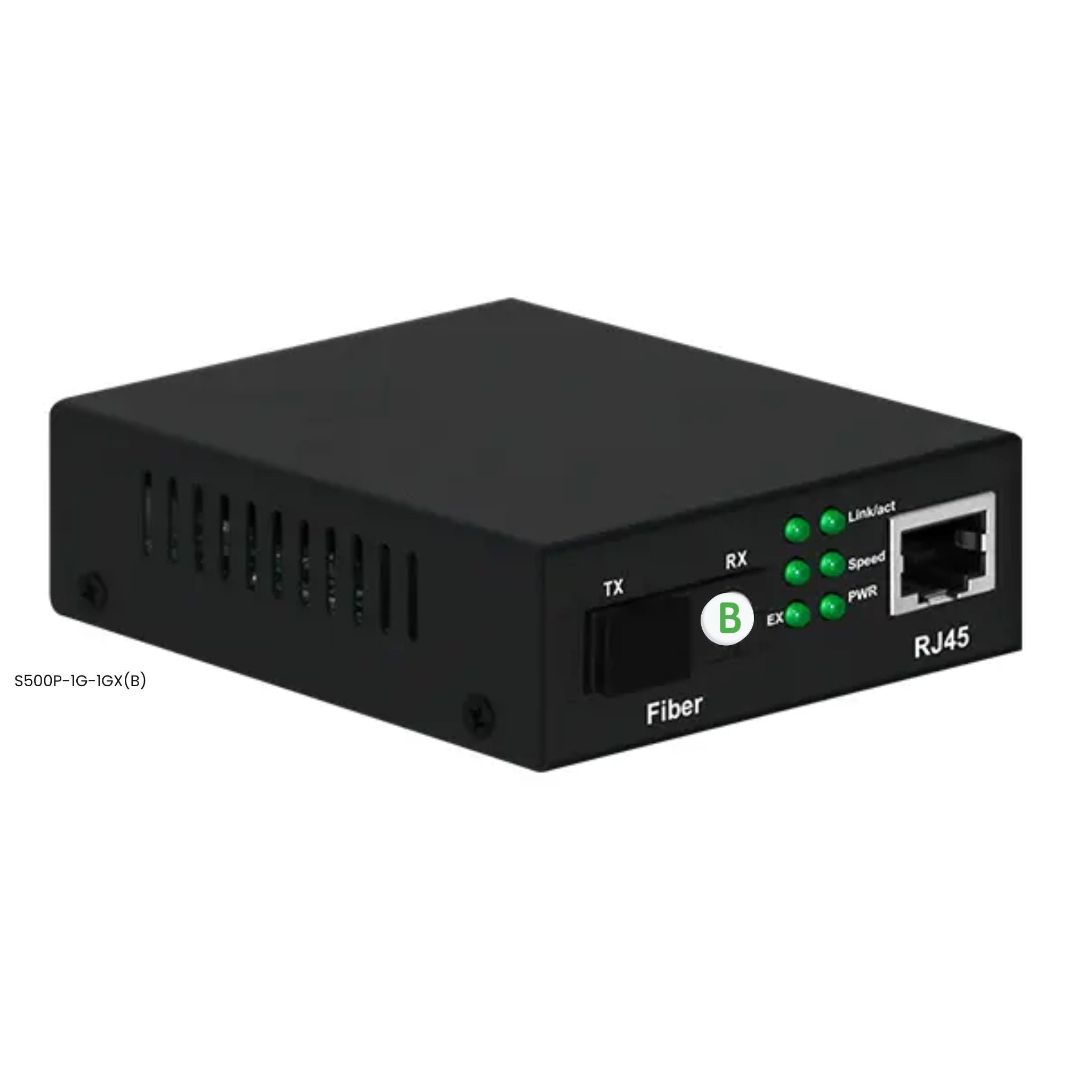Conversor de fibra SC PoE Gigabit Hasivo S500P-1G-1GX(B)