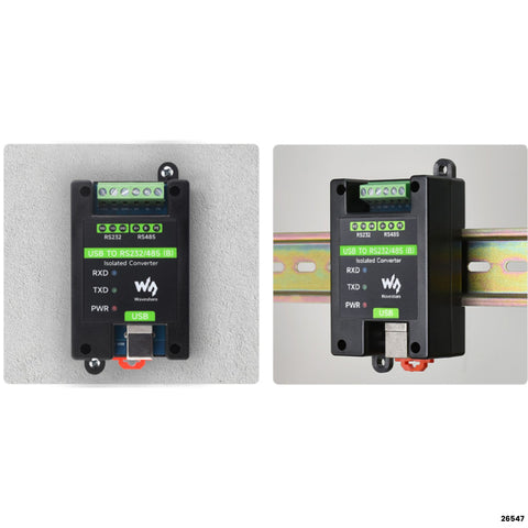 Conversor USB RS232 RS485 industrial aislado Waveshare 26547 FT232RNL RIEL DIN