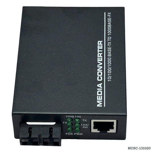 Convertidor de medios de fibra óptica dúplex monomodo SC gigabit 20km MCSC-131020 - LA CASA DEL TELEFONO