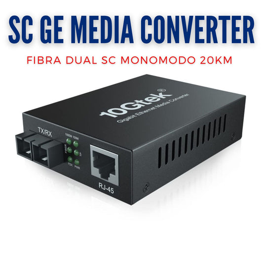 Convertidor de medios fibra monomodo gigabit 20km – G0101-SC20(X1) - LA CASA DEL TELEFONO
