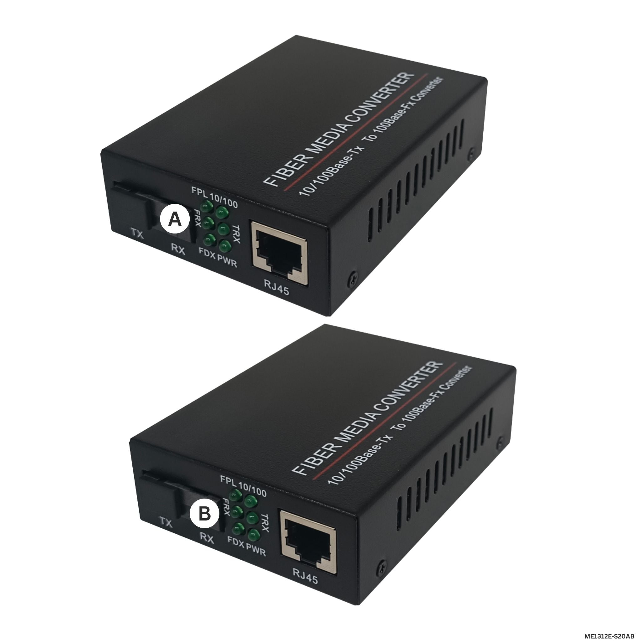 Convertidor de medios de fibra óptica TINCAM ME1312E-S20AB 