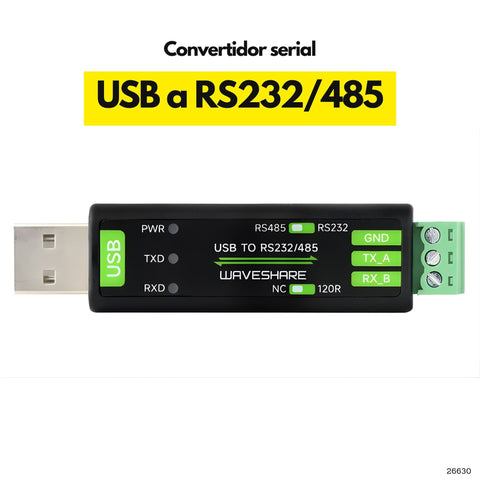 Convertidor USB a RS232 RS485 FT232RNL con protección industrial y compatibilidad Windows macOS Linux en Panamá 