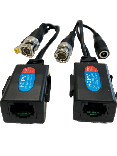 Balun de Video con alimentación para cámaras HD – CVI / TVI / AHD hasta 8MP – CV-VB501PV8M
