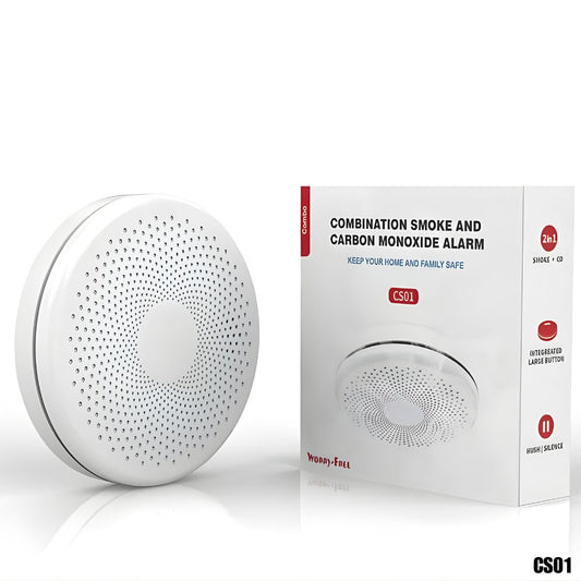Alarma de humo y de monóxido de carbono inteligente WiFi Tuya con alertas al móvil