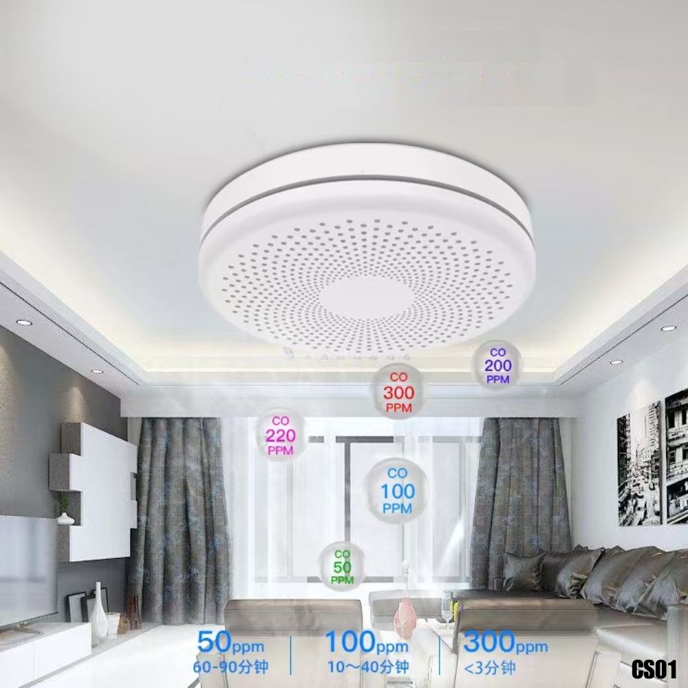 Alarma de humo y de monóxido de carbono inteligente WiFi Tuya con alertas al móvil