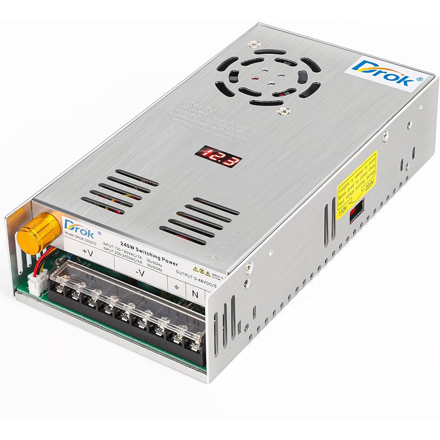 Fuente de poder conmutada regulable 0-48VDC 10A 200570