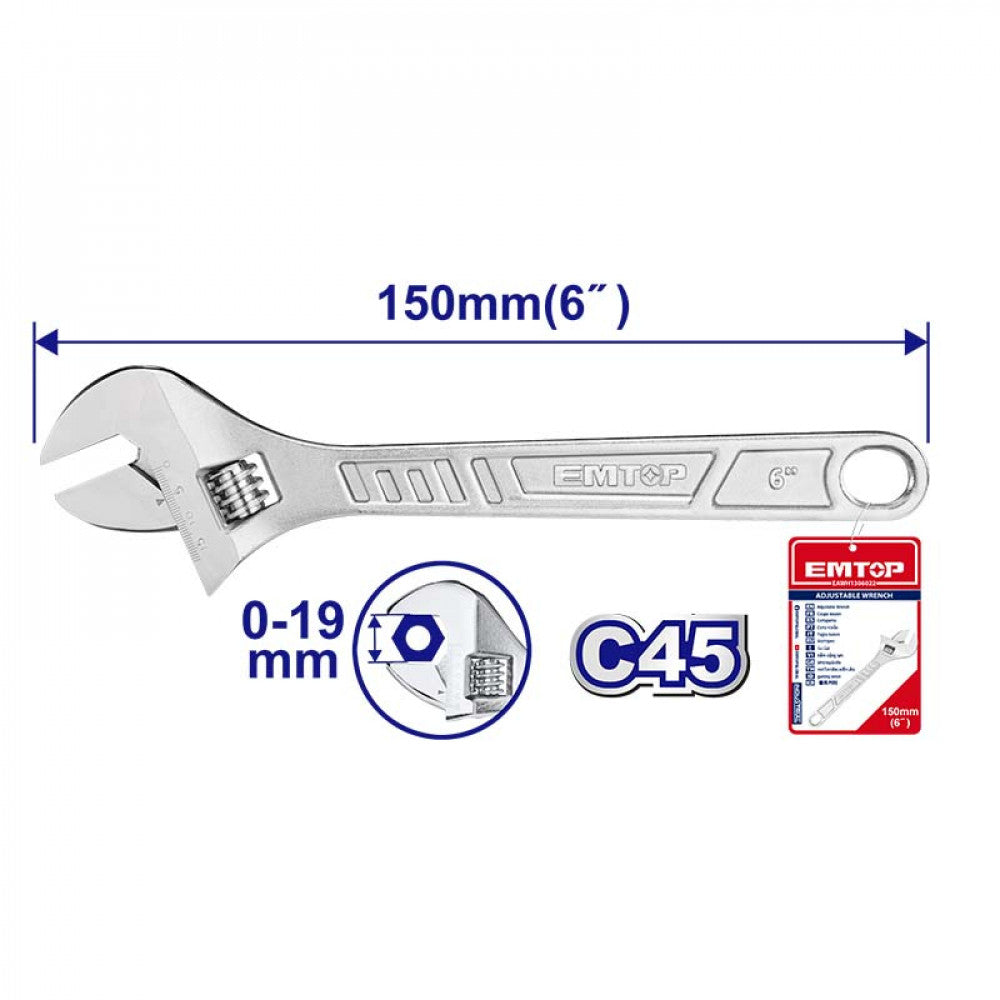 Llave inglesa ajustable de 6 pulgadas