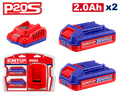 Kit de 2 baterías 20V 2.0Ah y cargador rápido Emtop ULBCPK1222