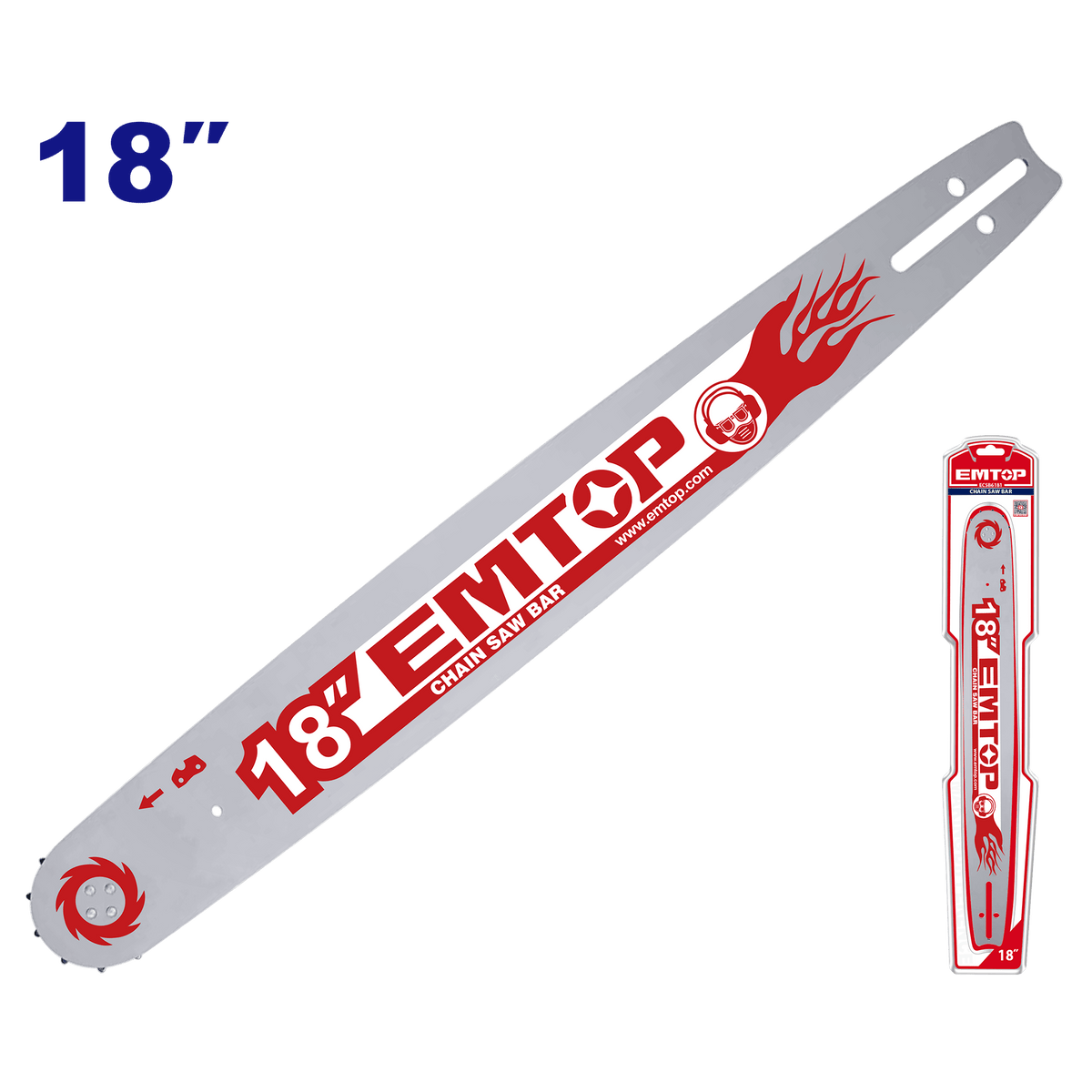 Espada para motosierra de 18 pulgadas Emtop ECSB6181 - LA CASA DEL TELEFONO