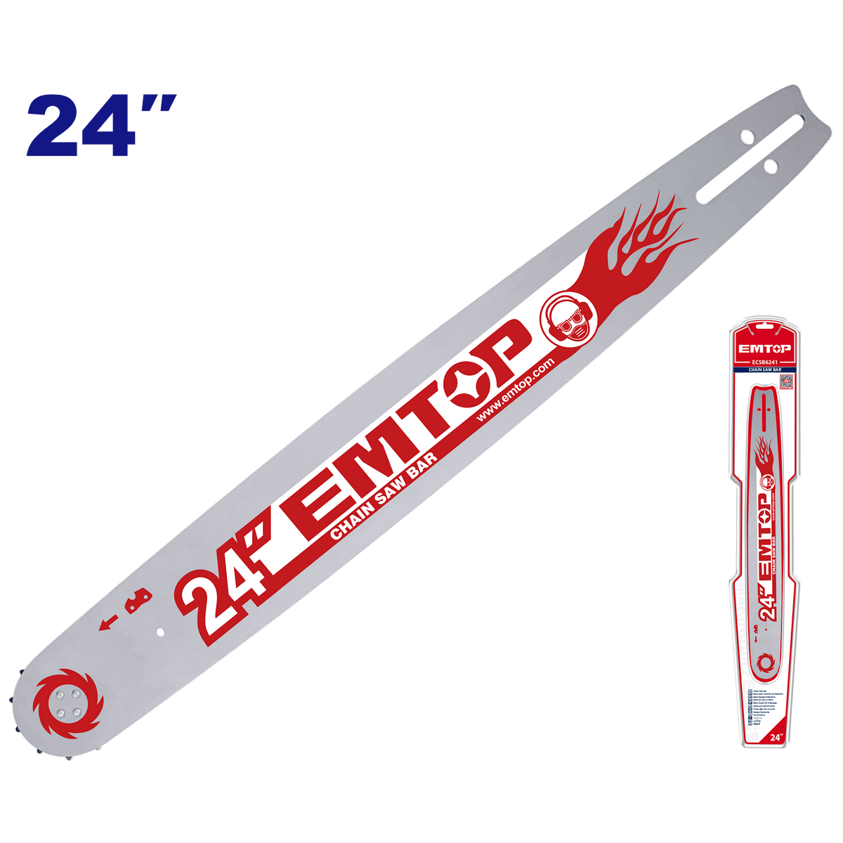 Espada para motosierra de 24 pulgadas Emtop ECSB6241 - LA CASA DEL TELEFONO