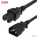Extensión Cable de Poder C14 a C15 H05VVF 0.75mm² 3m Kuwes