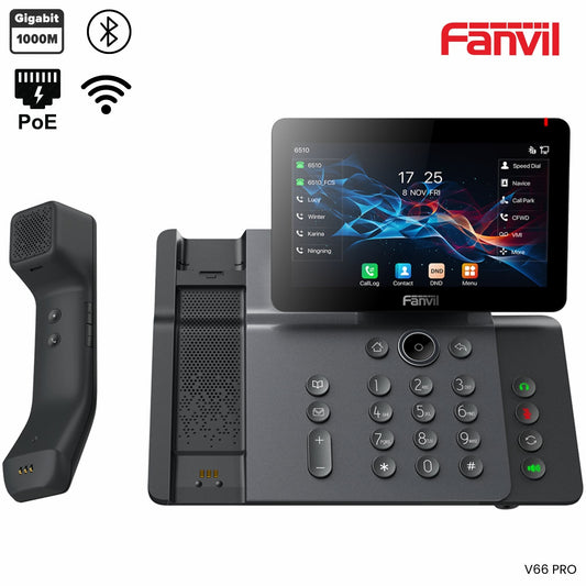 Fanvil V66 Pro teléfono IP empresarial pantalla touch 7 pulgadas VoIP Panamá 
