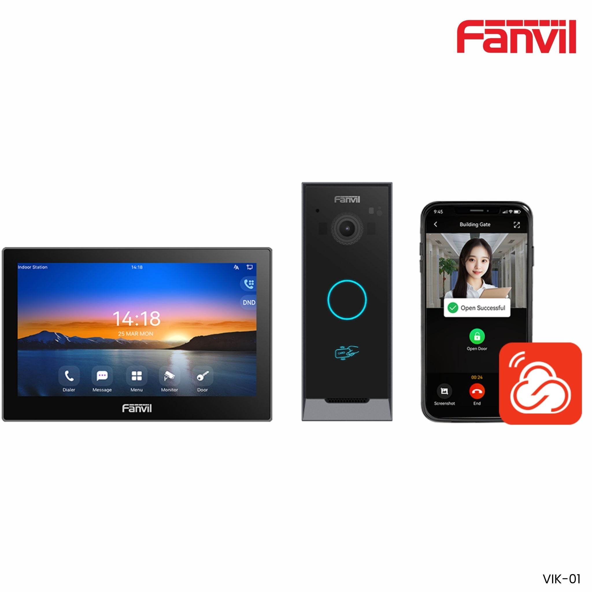 Fanvil VIK-01 kit videoportero IP pantalla 7 pulgadas Wi-Fi app móvil villa Panamá 