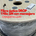 Pie de Fibra óptica drop 1 hilo monomodo con mensajero