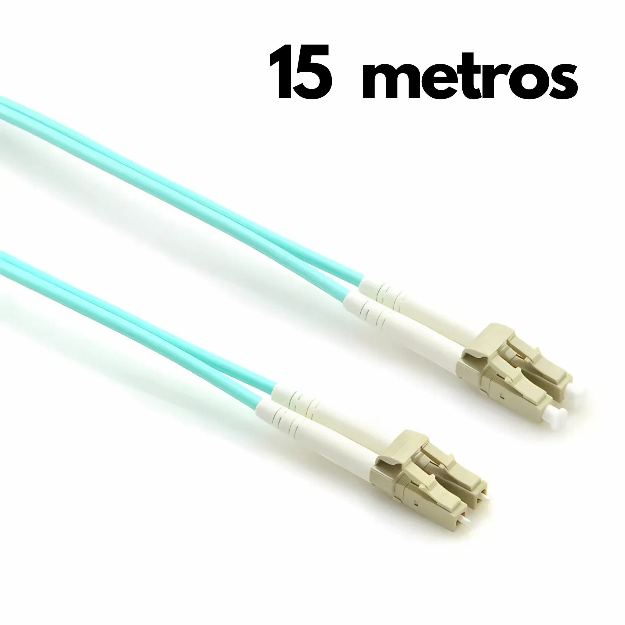 Patch Cord de fibra óptica multimodo dúplex LC/UPC a LC/UPC de 15 metros