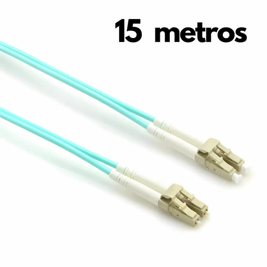 Patch Cord de fibra óptica multimodo dúplex LC/UPC a LC/UPC de 15 metros