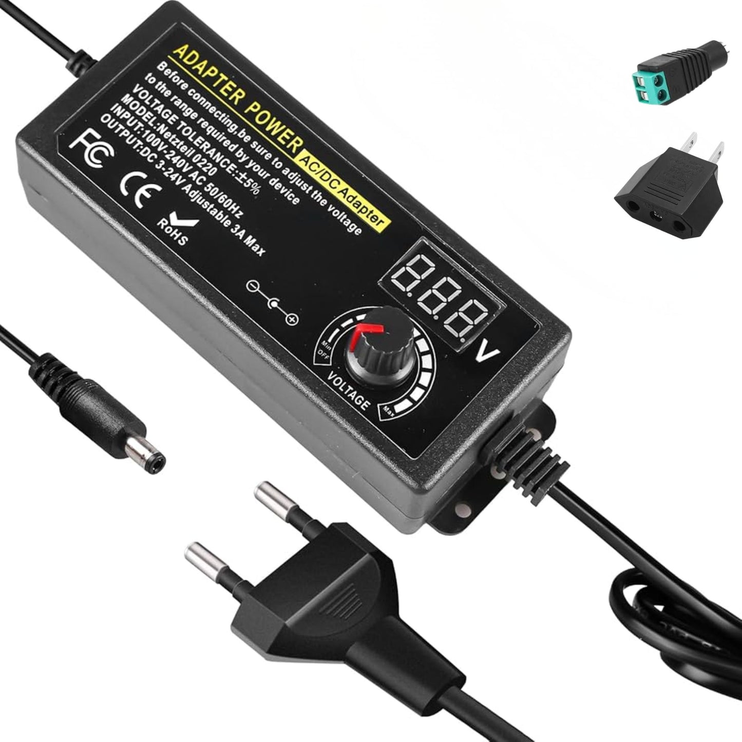 Fuente poder DC ajustable 3V 24V 3A display LED Netzteil 0220 universal