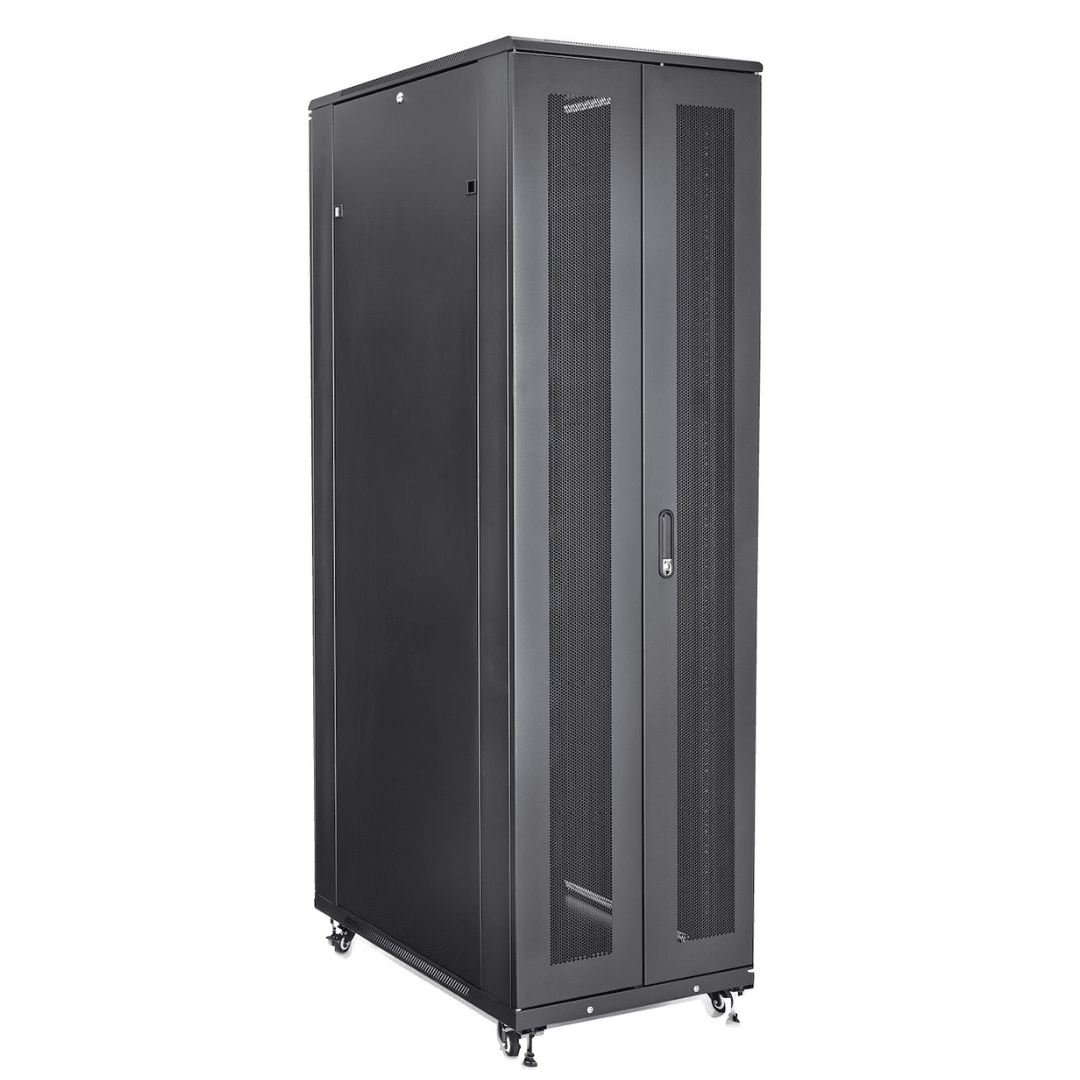Gabinete de 42U con puerta frontal y posterior de malla perforada 1000mm de profundidad - LA CASA DEL TELEFONO