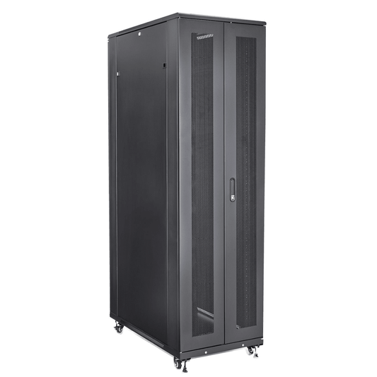 Gabinete de 42U con puerta frontal y posterior de malla perforada 1000mm de profundidad - LA CASA DEL TELEFONO