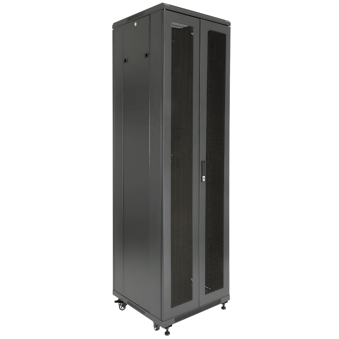Gabinete de 42U con puerta frontal y posterior de malla perforada 800mm de profundidad - LA CASA DEL TELEFONO