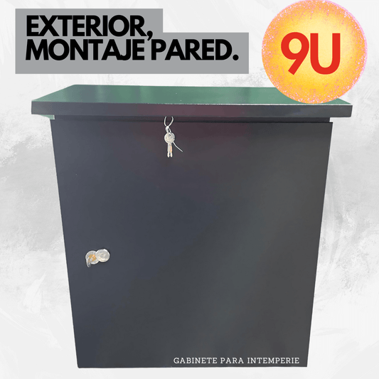 Gabinete para exterior montaje en pared, capacidad de 9U - LA CASA DEL TELEFONO