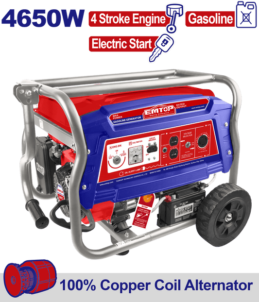 Generador a gasolina de 4650 watts motor 4T EMTOP ULGGRD4511 - LA CASA DEL TELEFONO