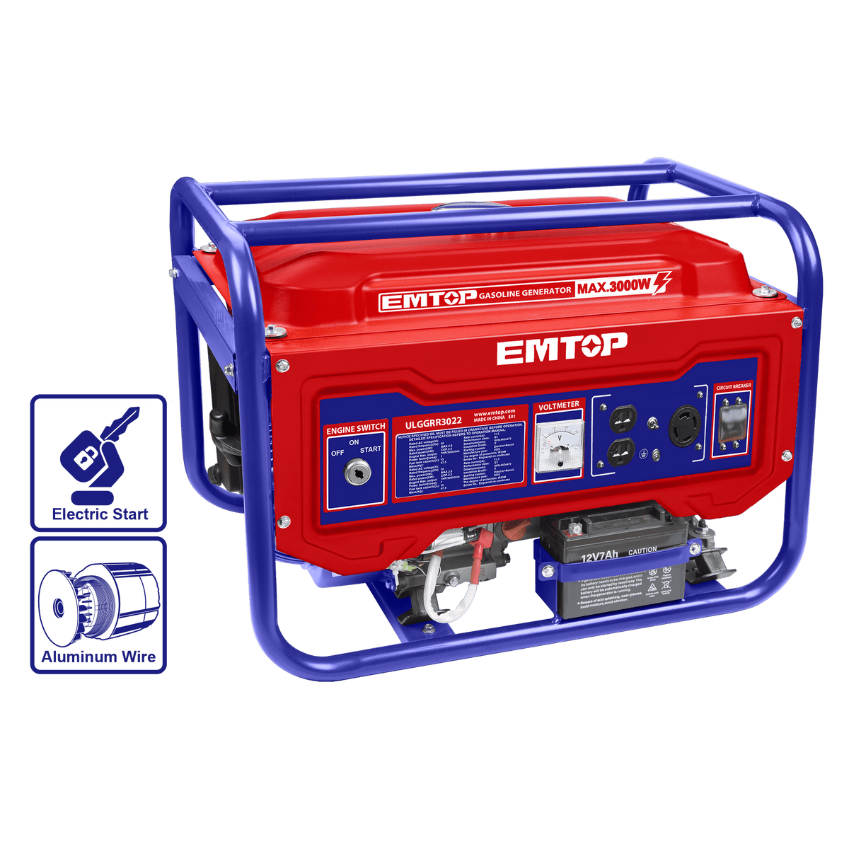 Generador eléctrico a gasolina motor 4T 3000W - LA CASA DEL TELEFONO