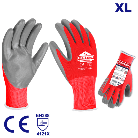 Guantes de nitrilo EMTOP ENGV0102 para uso en ambientes de poco aceite - LA CASA DEL TELEFONO