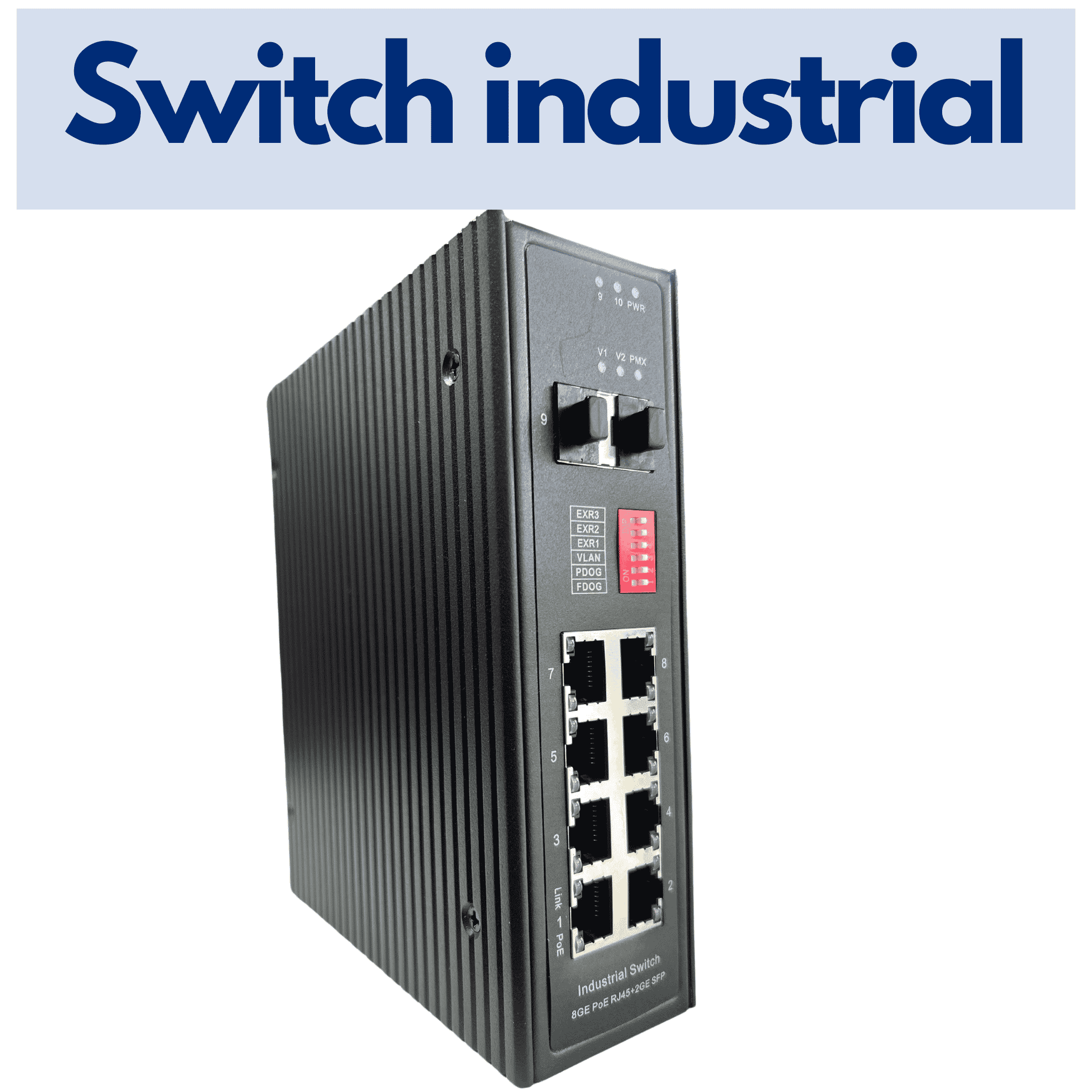 Switch industrial 8 puertos gigabit PoE + 2 GE SFP hasivo G1200P-8G-2S