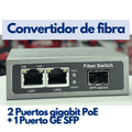 Convertidor de fibra óptica 1 puerto GE SFP + 2 puertos gigabit PoE hasivo S500P-2G-1S