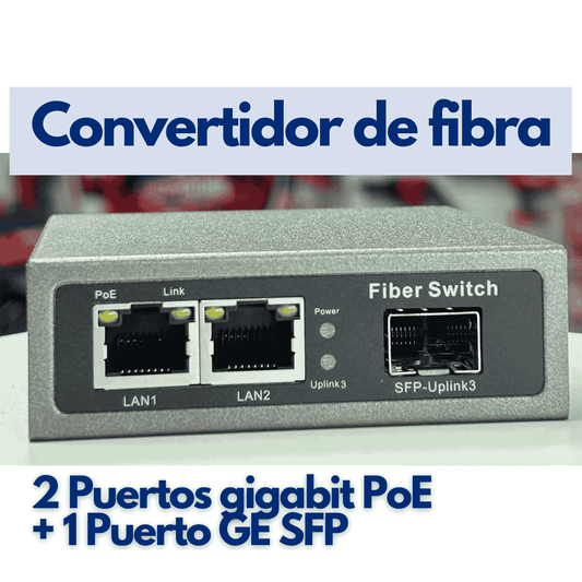 Convertidor de fibra óptica 1 puerto GE SFP + 2 puertos gigabit PoE hasivo S500P-2G-1S