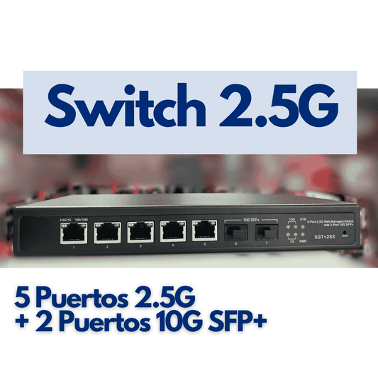 Switch administrable 5 puertos 2.5G + 2 puertos 10G SFP+ hasivo S600W-5GT-2SX-SE