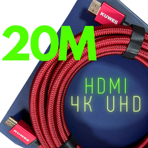 Cable HDMI ultra HD 4K de 20 Metros de longitud Kuwes HDMI-2.0-20M
