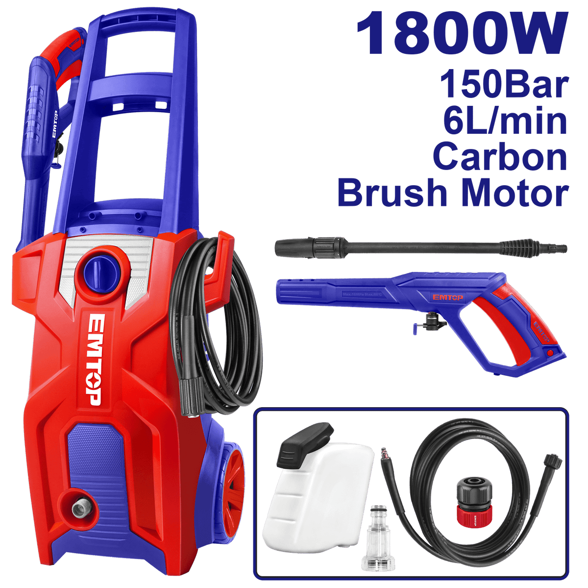 Hidrolavadora eléctrica de 1800W 2200psi uso industrial - LA CASA DEL TELEFONO