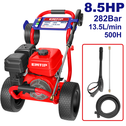 Hidrolavadora a gasolina de uso comercial 8.5HP 4089PSI Emtop EHPWG8001