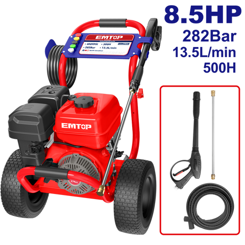 Hidrolavadora a gasolina de uso comercial 8.5HP 4089PSI Emtop EHPWG8001