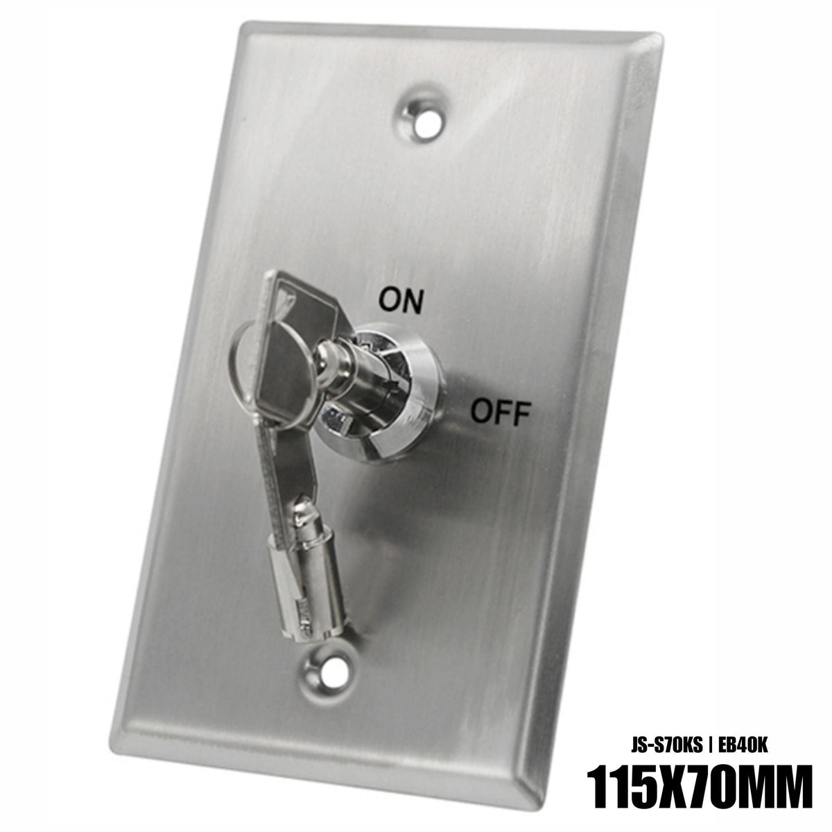 Interruptor de llave de acero inoxidable (NO/NC) – EB40K | JS-S70KS - LA CASA DEL TELEFONO
