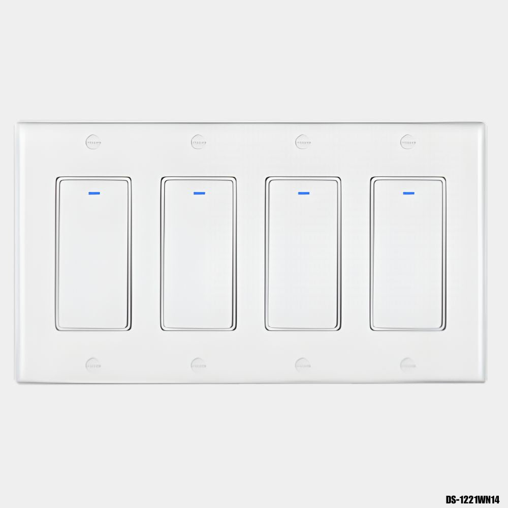 Interruptor inteligente cuádruple Wi-Fi + Bluetooth compatible con Alexa/Google