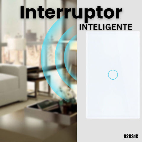 Interruptor de luz inteligente Wi-Fi 1 botón táctil y control por voz