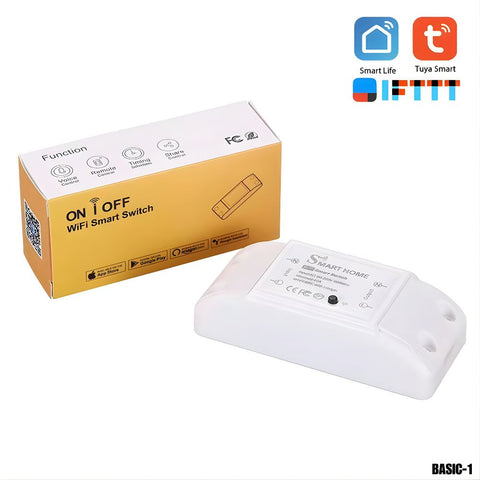 Interruptor inteligente Wi-Fi BASIC-1 con control por voz y App móvil (90-250V)