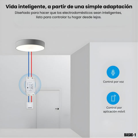Interruptor inteligente Wi-Fi BASIC-1 con control por voz y App móvil (90-250V)